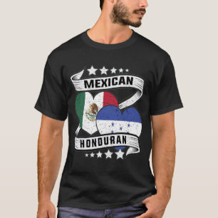 mexikanische honduranische Flagge, halb mexikanisc T-Shirt