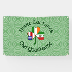 Mexikanische Irische USA-Flaggen Shamrock Personal Banner
