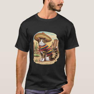 Mexikanische Katze in der Wüsten-Südwest-Cinco De  T-Shirt