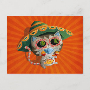 Mexikanische Katze mit Sombrero Postkarte