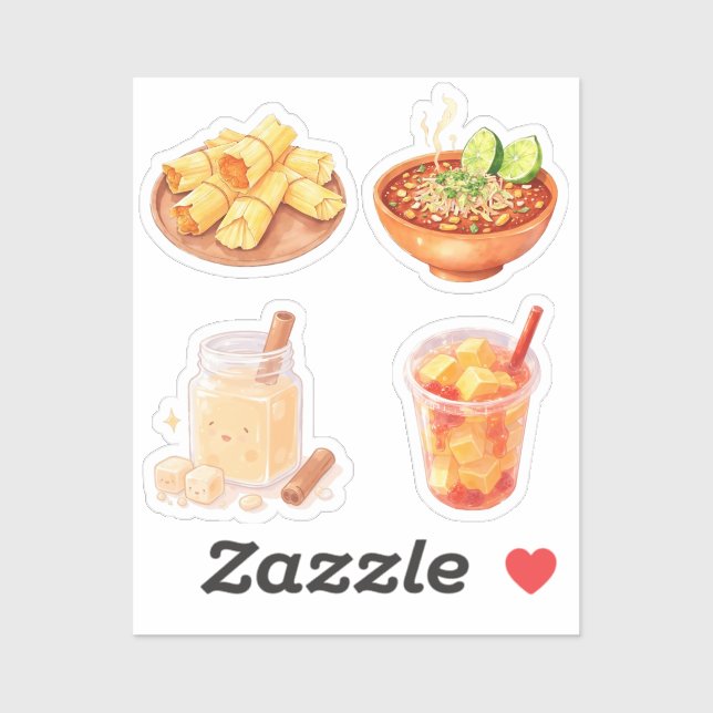 mexikanische Küche und Snacks Aufkleber (Blatt)