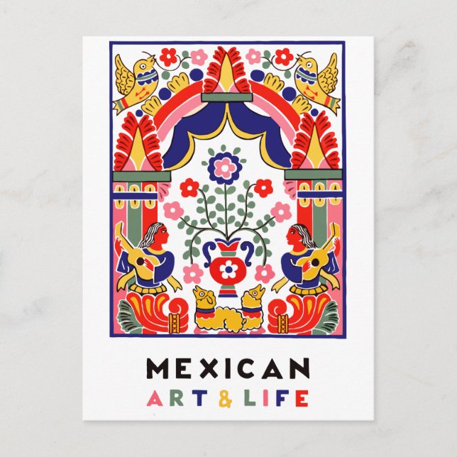 mexikanische Kunst und Leben Postkarte (Vorderseite)