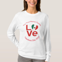 Mexikanische LIEBE Herzenflagge Valentine Personal T-Shirt