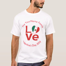 Mexikanische LIEBE Herzenflagge Valentine Personal T-Shirt