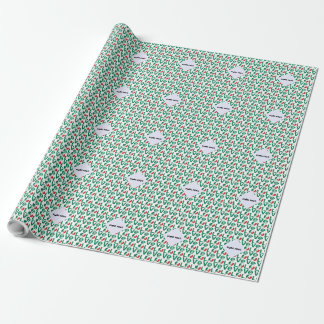 Mexikanische LIEBE Tiled Green Geschenkpapier