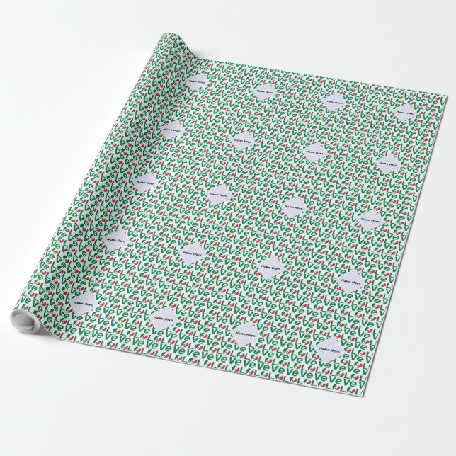 Mexikanische LIEBE Tiled Green Geschenkpapier (Ungerollt)
