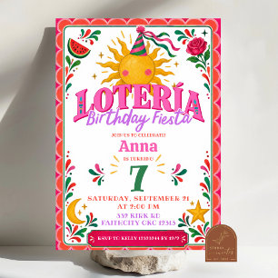 Mexikanische Mädchen Loteria Geburtstags-Fiesta-Ei Einladung