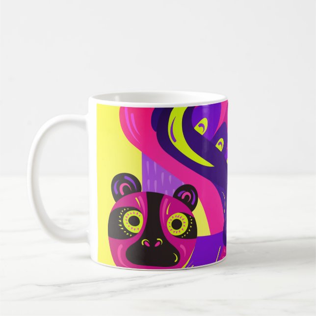Mexikanische mehrfarbige Fuchskunst Kaffeetasse (Links)