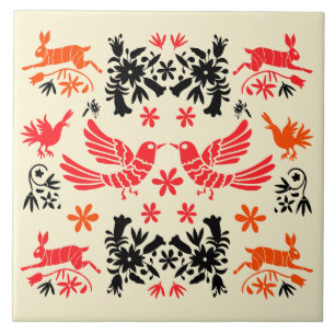Mexikanische Otomi-Hauseinrichtung Fliese