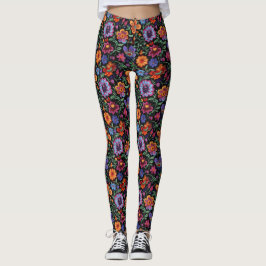 Mexikanische Otomi-Volksblumen Bunt Leggings
