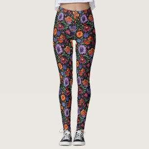 Mexikanische Otomi-Volksblumen Bunt Leggings