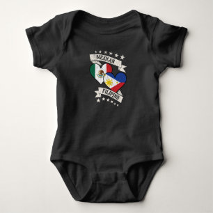 Mexikanische Philippinen Herzfahnen Mexiko Philipp Baby Strampler