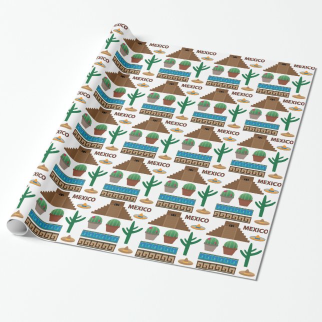 mexikanische Pyramide Geschenkpapier (Ungerollt)