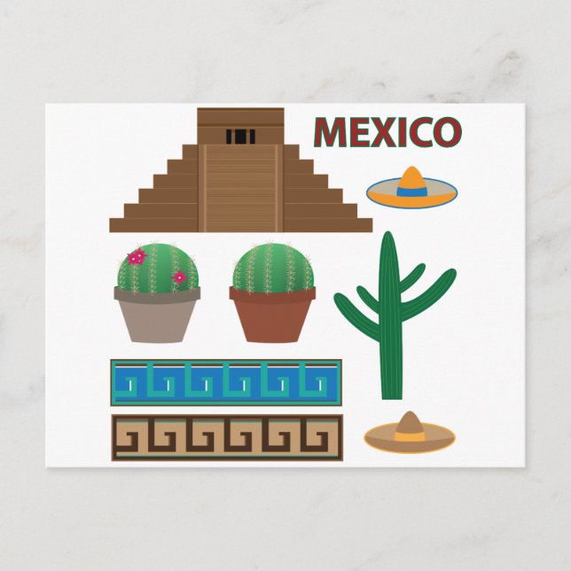 mexikanische Pyramide Postkarte (Vorderseite)