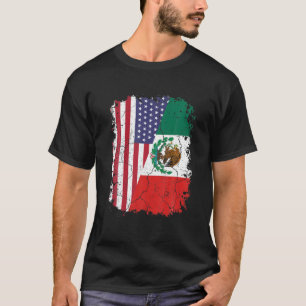 MEXIKANISCHE ROOTS Halbamerikanische Flagge ME T-Shirt