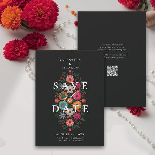 Mexikanische Rustikale Moderne Flora Rancho QR Hoc Save The Date