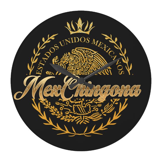 Mexikanische Schlampe Große Wanduhr (MexChingona Large Clock)
