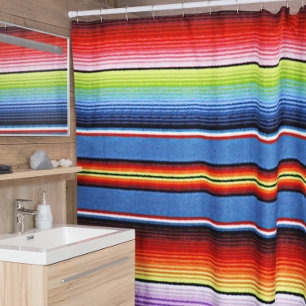 Mexikanische Serape Blanket Farbenfrohe Streifen L Duschvorhang