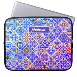 mexikanische sizilianische lila-blaue Fliesen Laptopschutzhülle