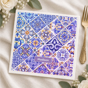 Mexikanische sizilianische mediterrane violette bl serviette