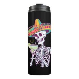 Mexikanische Skelett Cinco De Mayo Margarita-Party Thermosbecher