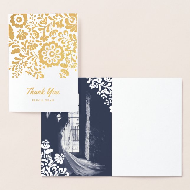 mexikanische Stickerei Personalisiert Inside Foto  Folienkarte (Anzeige)