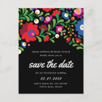 mexikanische Stickerei Save the Date Postkarte