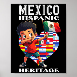 Mexikanische Stolzflagge Mexiko Wurzeln Erbe hispa Poster