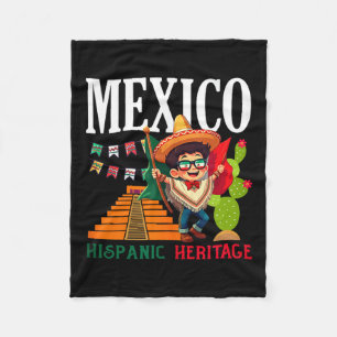Mexikanische Stolzflagge Mexiko Wurzeln Erbe Mexik Fleecedecke