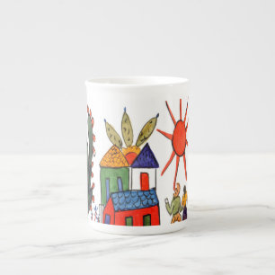 Mexikanische Szenen-Kaffeetasse Prozellantasse