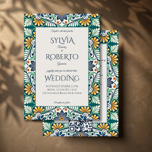 Mexikanische Talavera Azulejo elegante Hochzeit mi Einladung
