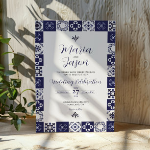 Mexikanische Talavera-Majolika-Hochzeit in Navybla Einladung