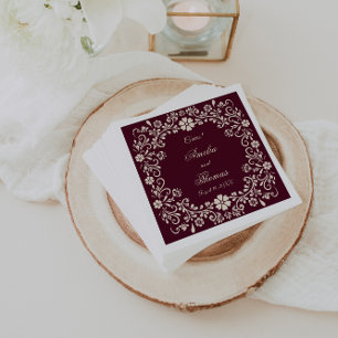 Mexikanische Talavera Tiefrote Hochzeit Serviette