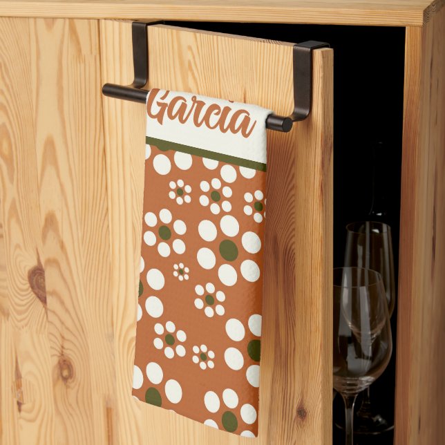 mexikanische Terrakotta-Blume Geschirrtuch (Drittel gefaltet)