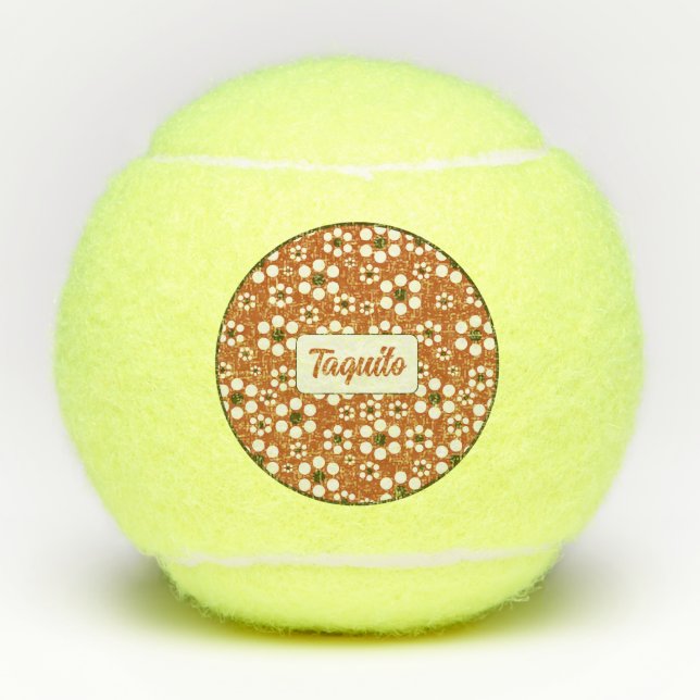 mexikanische Terrakotta-Blume Tennisbälle (Vorderseite)
