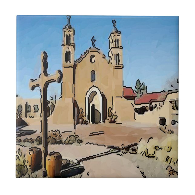 Mexikanische Tile, alte spanische Mission Fliese (Vorderseite)