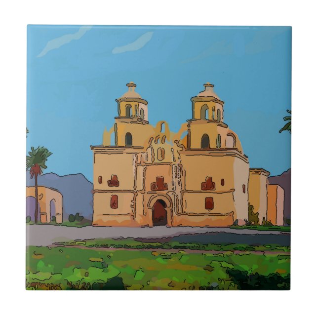 Mexikanische Tile-Olod-Mission Fliese (Vorderseite)