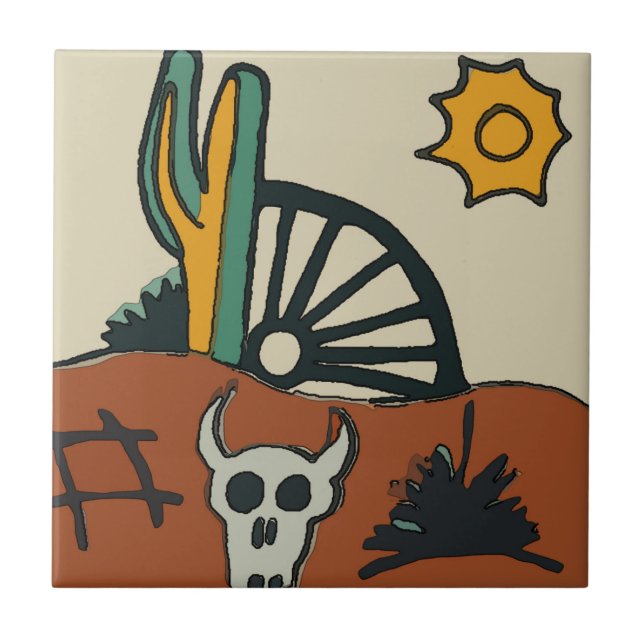 mexikanische Tile, Wüste des Westerns, Fliese (Vorderseite)