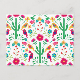 Mexikanische traditionelle Blumen-Volks-Kunst in h Feiertagspostkarte