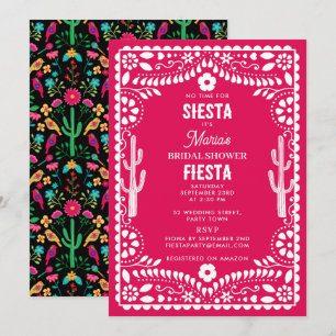 Mexikanische traditionelle Floral-Fiesta-Brautpart Einladung
