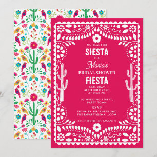 Mexikanische traditionelle Floral Fiesta Brautpart Einladung