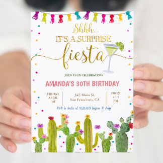 Mexikanische Überraschungsfiesta Cactus Birthday P Einladung