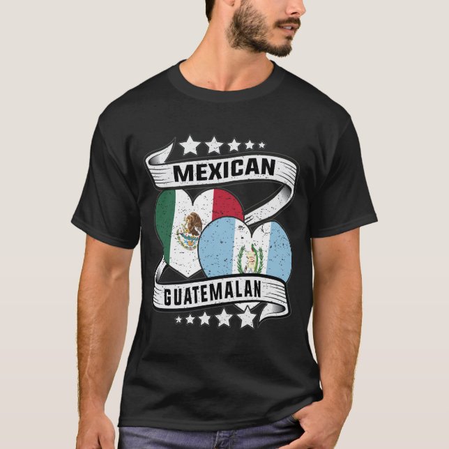 mexikanische und guatemaltekische Flagge T-Shirt (Vorderseite)
