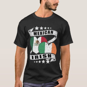mexikanische und irische Flagge T-Shirt