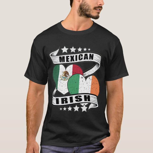 mexikanische und irische Flagge T-Shirt (Vorderseite)
