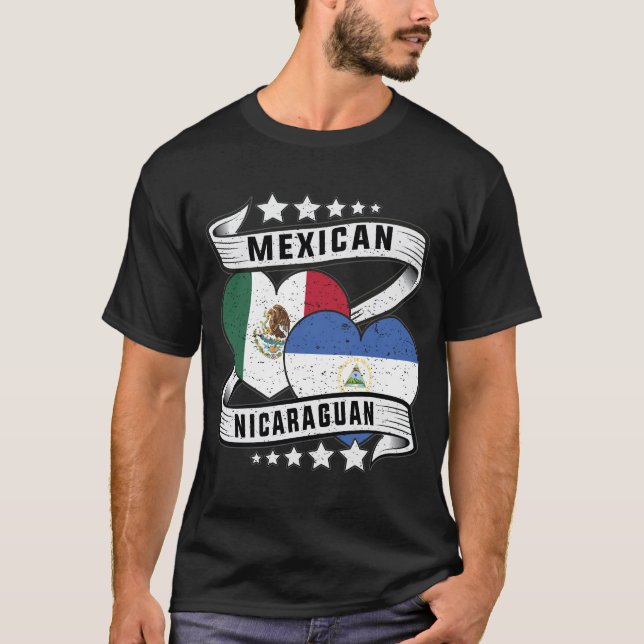 mexikanische und nicaraguanische Flagge T-Shirt (Vorderseite)