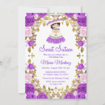 Mexikanische violette Blumen Sweet 16 Birthday 