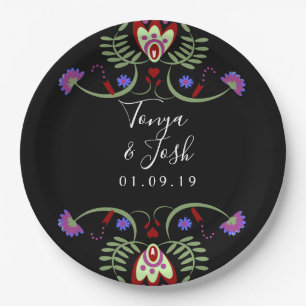 Mexikanische Volksblumen Hochzeit Mini Herz Pappteller