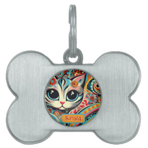 Mexikanische Volkskunst Abstrakt Kitty Cat Persona Tiermarke