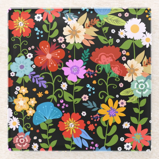 Mexikanische Volkskunst Glasuntersetzer (Vorderseite)